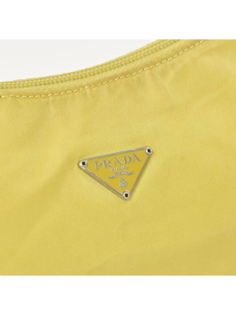 Prada Hand Handbag Mini Andbag Pouch Nylon Yellow